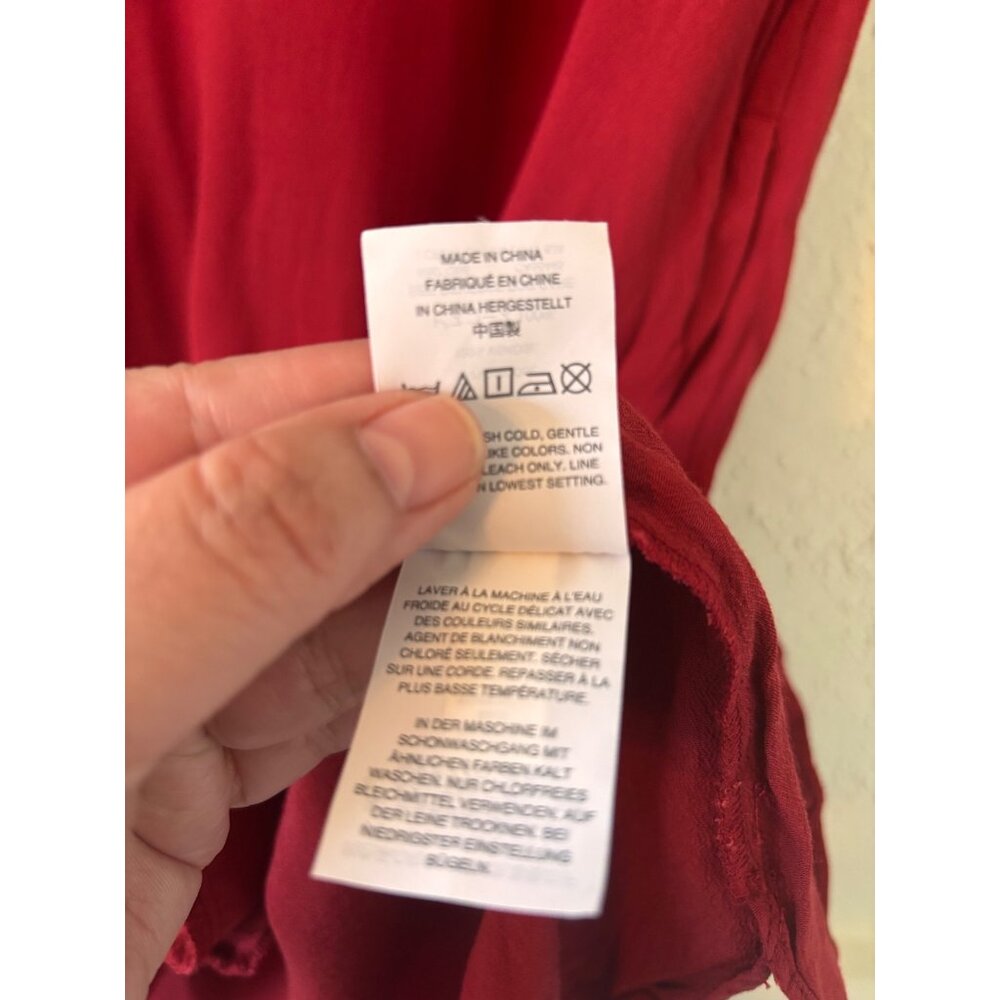 Madewell Bicoastal Tunic Dress Crimson Red Womens Oversized Relaxed Style M - Picture 5 of 9